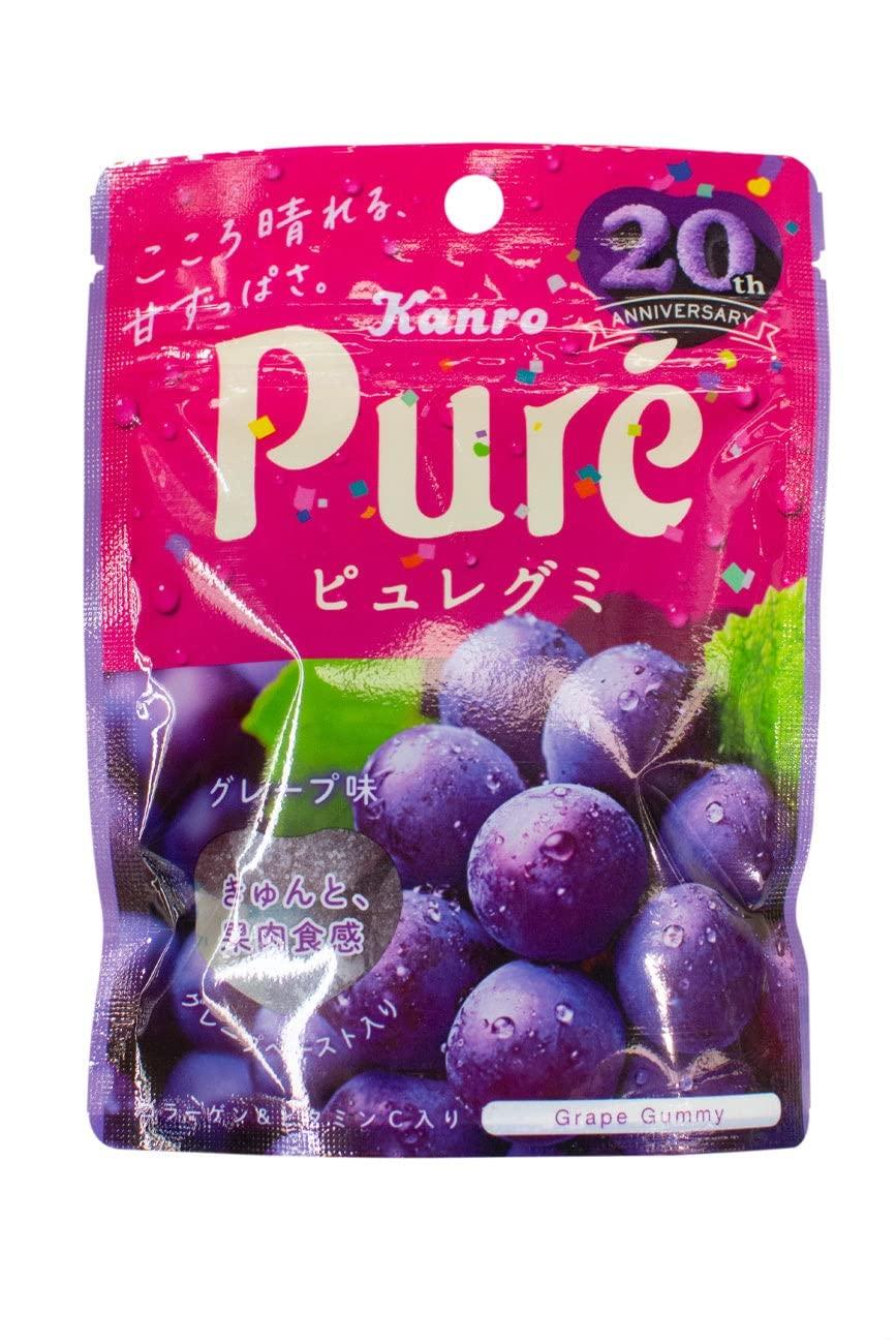 Kanro Kanro Pure Gummy Grape 56g | Pack of 3 | Made in Japan | Japanese Gummy
