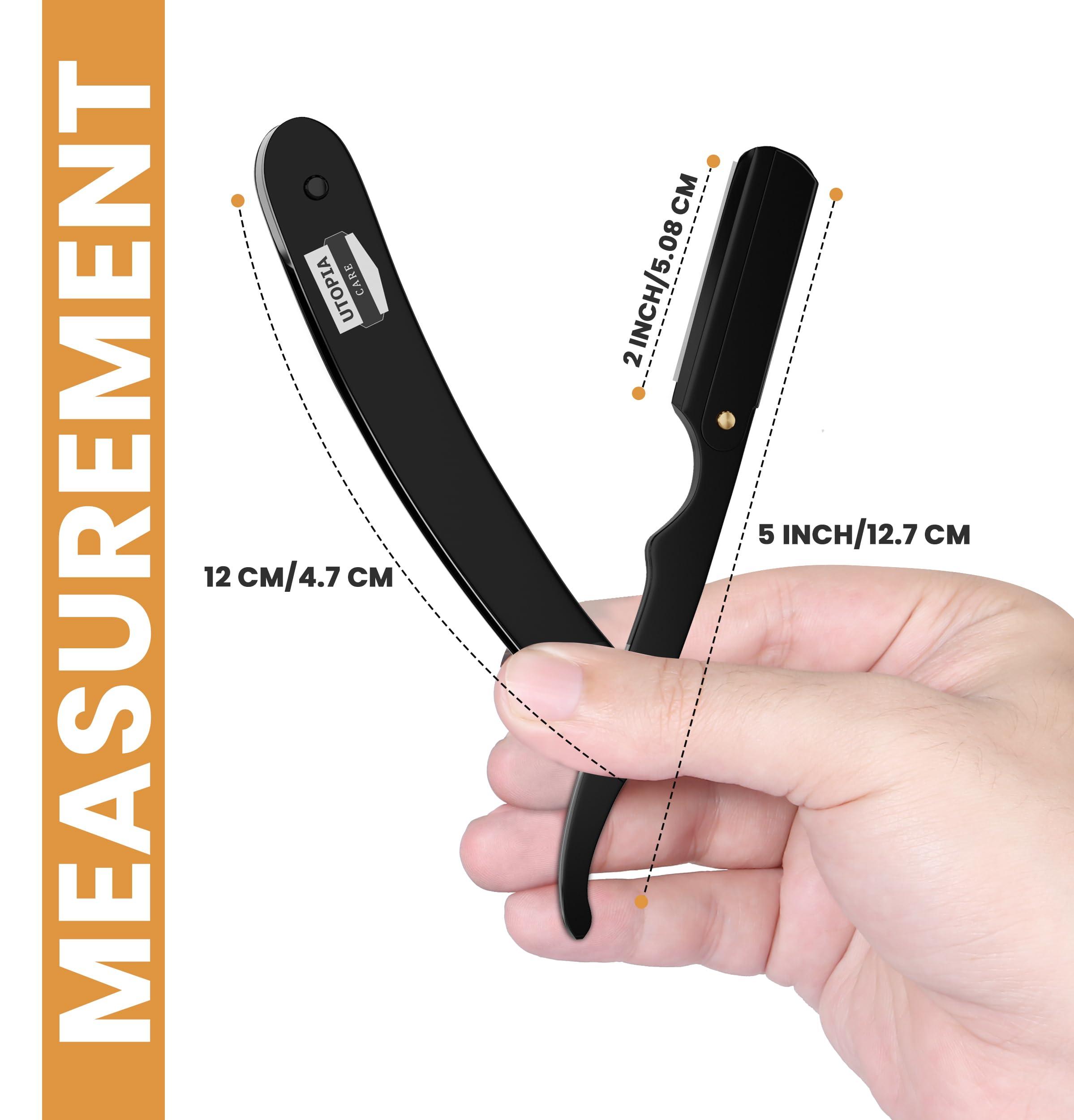 Utopia Care Professional Barber Straight Edge Razor Safety with 100 Derby Blades - 100 Percent Stainless Steel - by Utopia Care