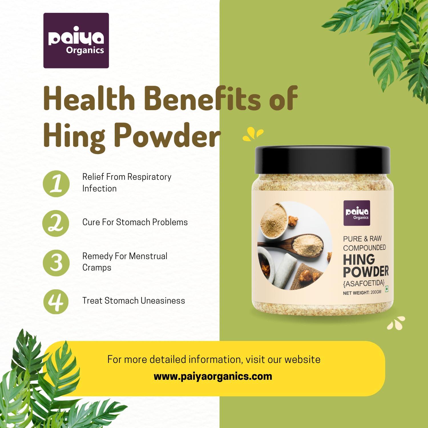 paiya organics Paiya Organics 100% Pure Hing (Asafoetida) Powder - Aromatic Spice for Flavorful Cooking 200gm