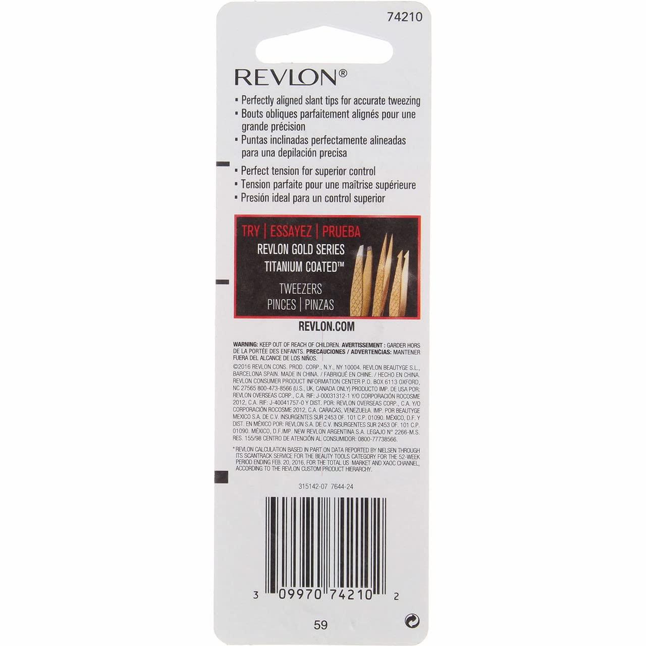 REVLON Revlon Expert Tweezer, Slant Tip (Pack of 3)