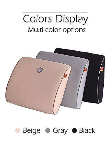 GiGi GiGi G-1066B 100% Pure Memory Foam Back Cushion, Orthopedic Design for Lower Back Pain Relief-Lumber Support Pillow Ideal for Home/Office Chair, Car Seat(Grey)
