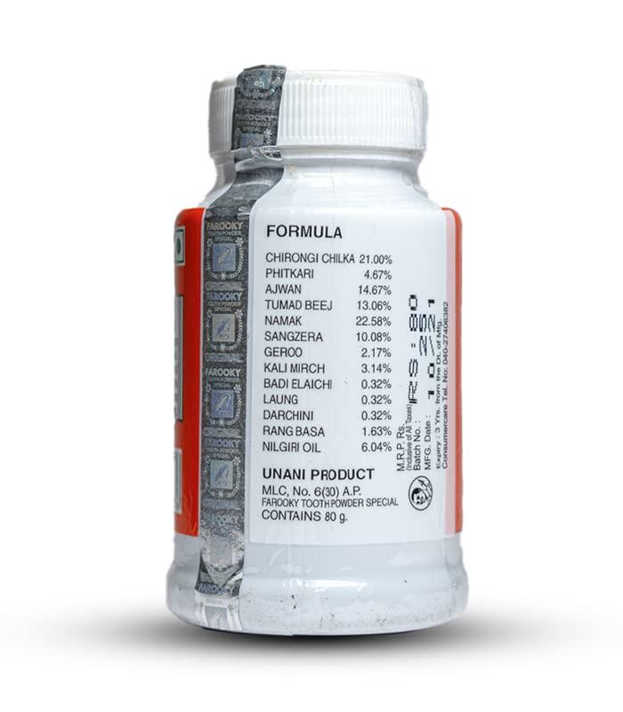 Zinda Tilismath Zinda Tilismath Farooky Tooth Powder 80g | Premium Ayurvedic Oral Care | Stops Gum Bleeding, Tooth Decay | All Natural, Vegan | Trusted by Millions Globally (Pack of 3)