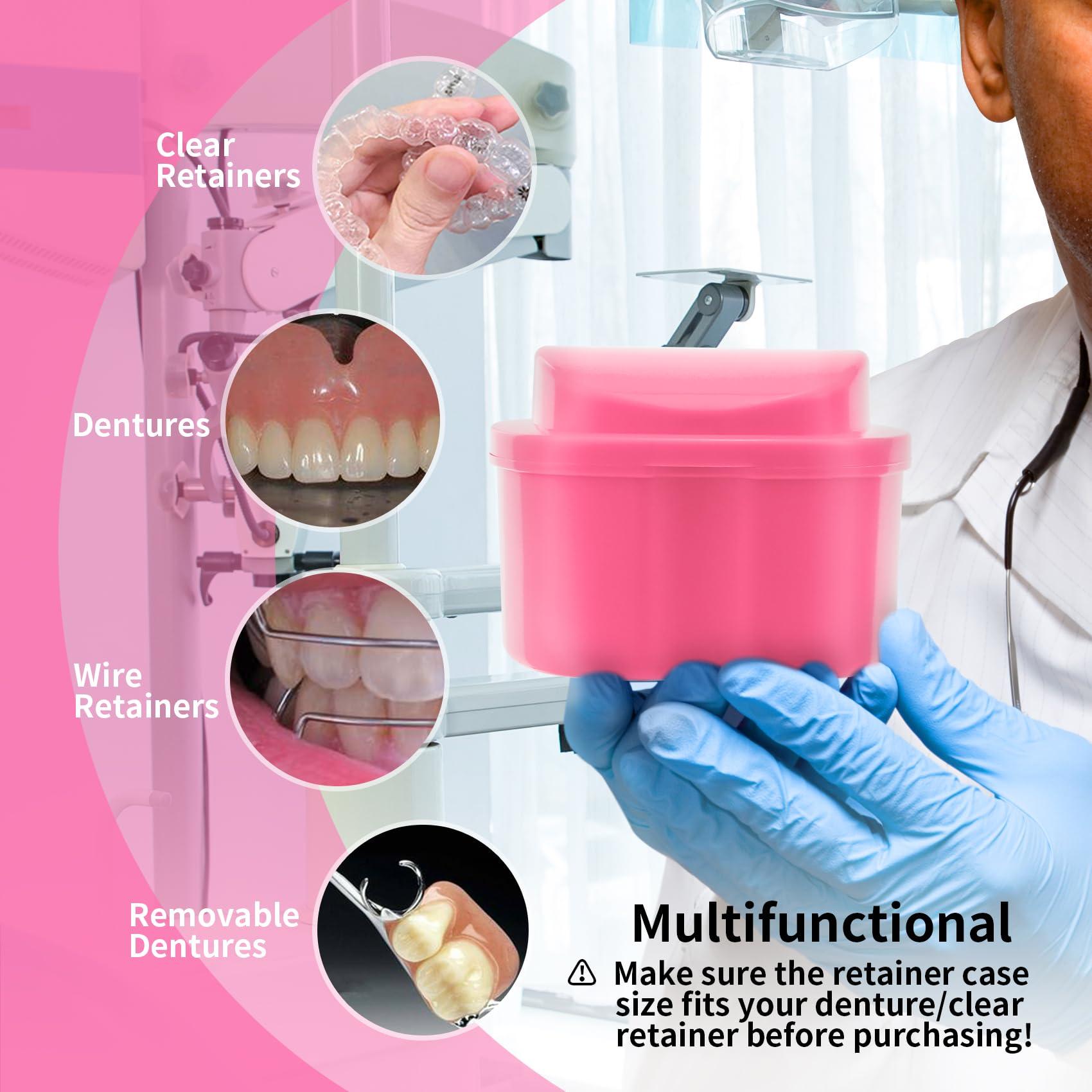 Annhua Annhua Denture Retainer Container Case Cleaning,Denture Bath Box False Teeth Storage Box - Leak Proof and Lid Waterproof