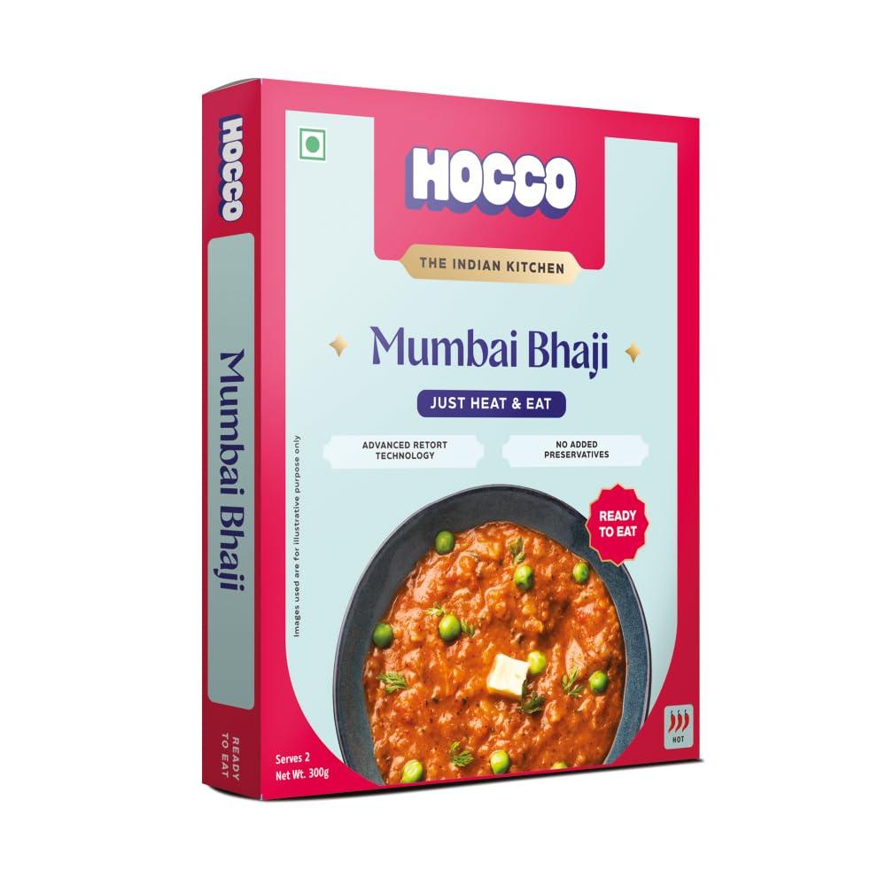 HOCCO HOCCO Ready to Eat Jain Mumbai Bhaji Pack of 3 | Ready to Cook |Just Heat & Eat | Pure Vegetarian | No Added Preservative and Colours | Just Add Hot Water and Meal Ready in 5 Minutes Serves 2 (300gm)