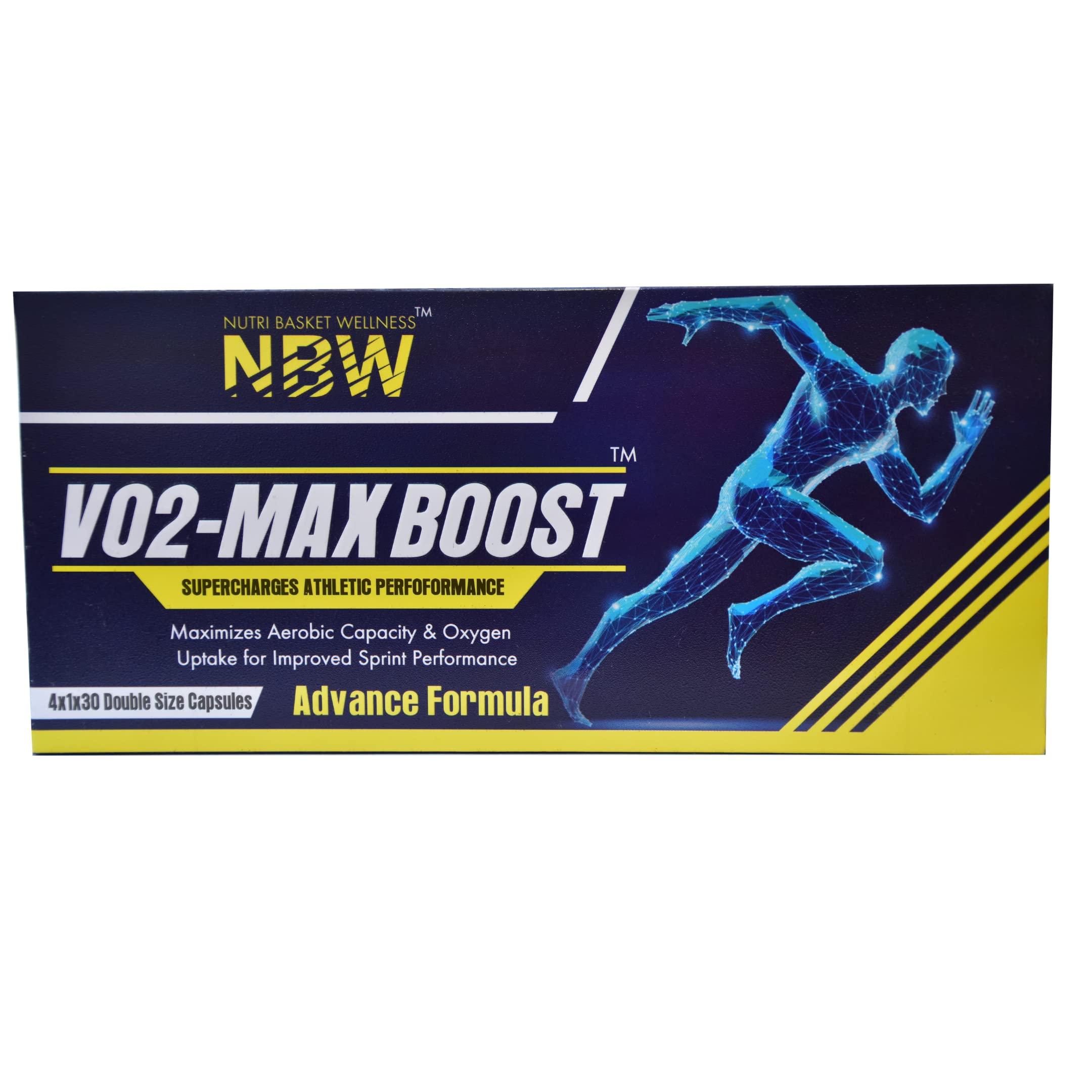 Nutri Basket Wellness NBW NBW VO2 Max Boost | Improves Aerobic Capacity and Oxygen Uptake | Better Sprint Performance (120 Capsules)