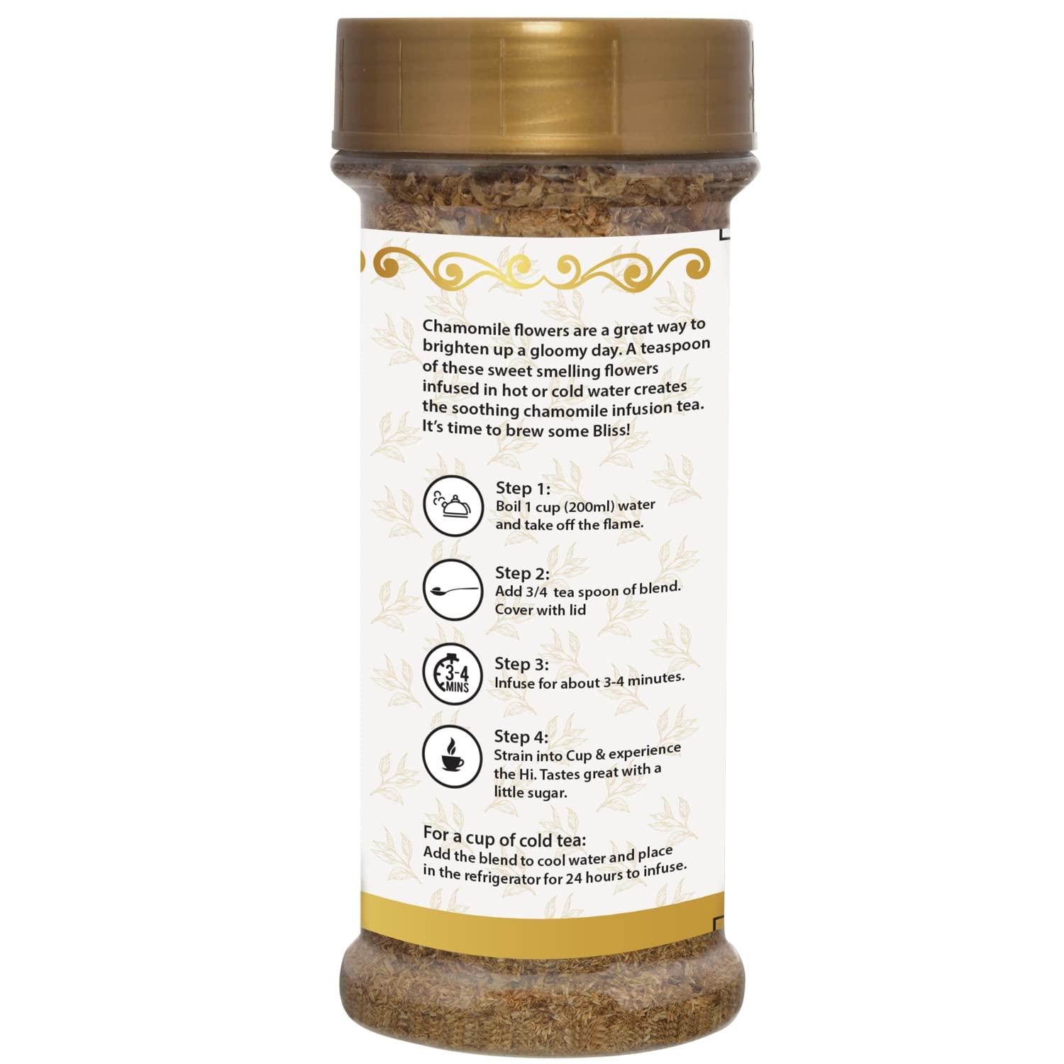 HerbsHi HerbsHi Chamomile Tea,Chamo Bliss 25g-Decaf Tea 35-40 Cups-Dried Chamomile Flowers-Herbal Infusion, Good Sleep Tea, Stress Relief Tea, Bedtime Tea