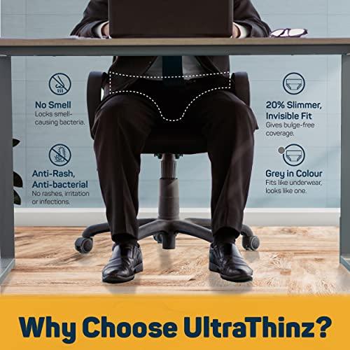 Friends Friends UltraThinz Slim Fit Adult Diapers (Dry Pants) for Men - Large – 9 Count - with thin design, grey colour, and anti-rash - Waist Size 25-48 Inch ;6 3.5-122 cm