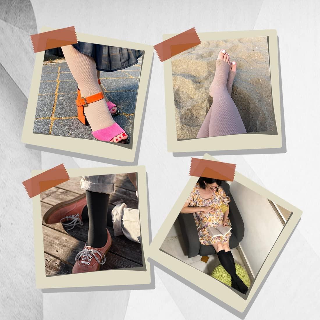 KASTWAVE Open Toe Compression Socks, 20-30 mmHg Toeless Compression Stockings, Knee High Calf Compression Socks, Support Hose for Varicose Veins, Nursing & Maternity, Relief Shin Splints, Men & Wome, (1 Pair)