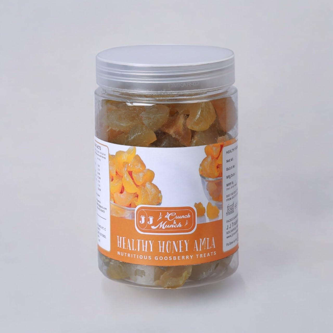 J J crunch N munch J J crunch N munch Honey Amla Candy Purely Honey Processed Sugar-free Dry Amla Candy Best For Eyes, Hairs Low-Calorie Dry Fruit Snack And 100% Natural Honey Sweetened Snack(Pack of 250 Gm)