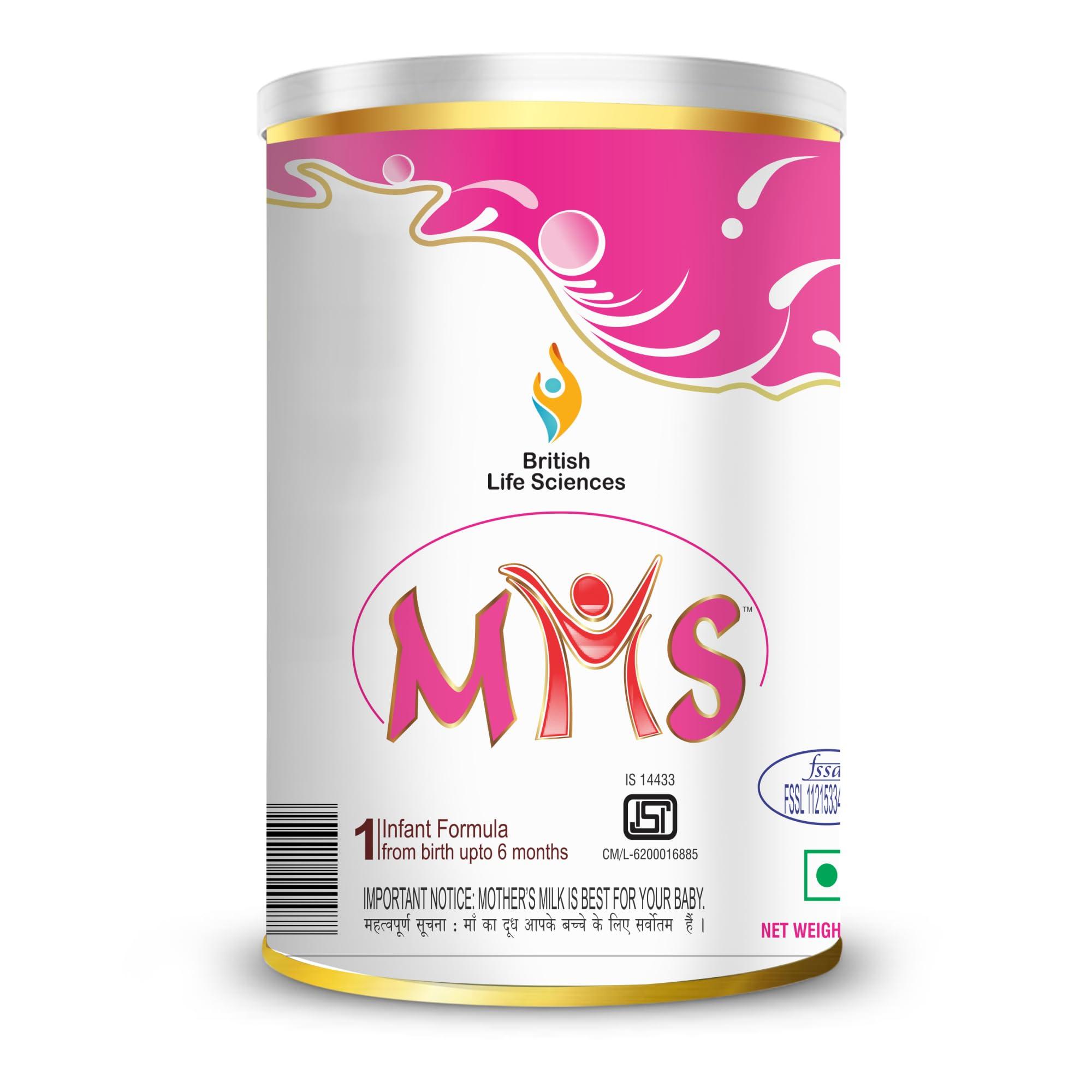 BRITISH LIFE SCIENCES PVT LTD ; Nutrition For A He BRITISH LIFE SCIENCES MMS - Infant Formula for 0-6 Months Old | Stage 1 Essential Infant Milk Formula for Overall Development for Babies/Toddlers | Nutritious Milk Drink Powder for Infants, 400 g