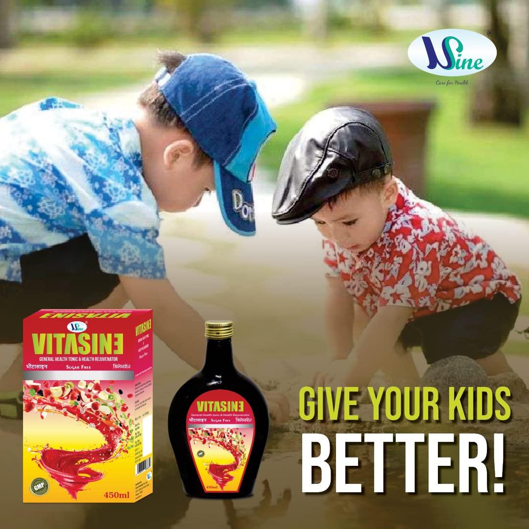 Usine VITASINE (Sugar Free) multivitamin Syrup | General Health tonic & Rejuvenator | GMP Certified | 100% Ayurvedic