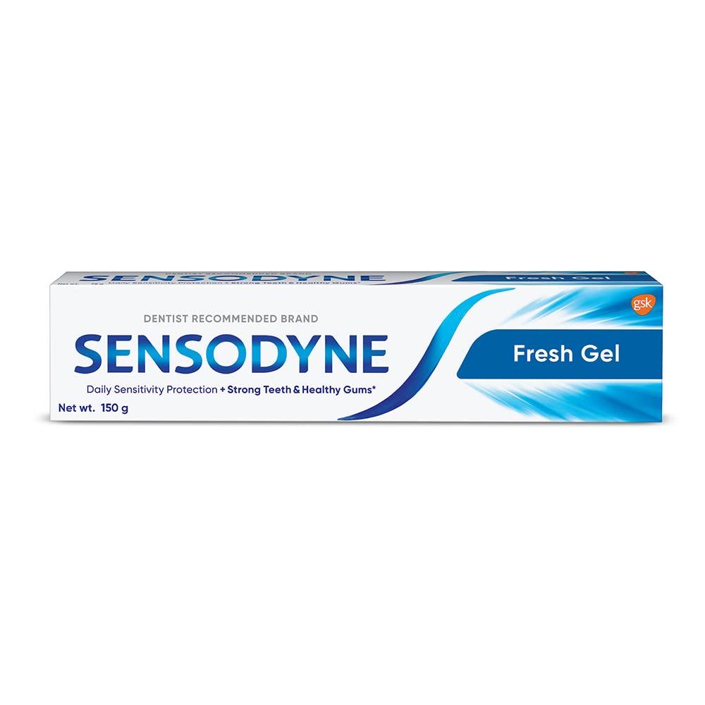 Sensodyne Sensodyne Toothpaste Fresh Gel, Sensitive tooth paste for daily sensitivity protection, 150 gm & Sensodyne Expert Toothbrush With 20X Slimmer & Soft Bristles, 1 Piece (Multicolor)