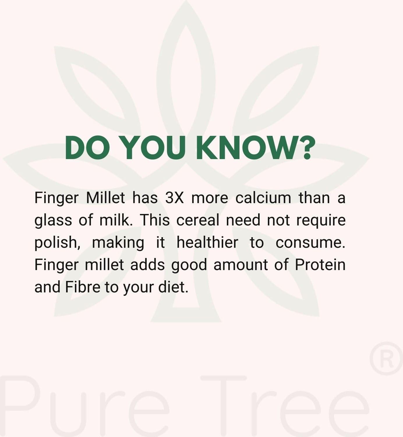 Pure Tree Pure Tree Certified Organic Ragi Whole | 900 g | Finger Millet | Nachni | Nagli | Ragi Millet Gluten-Free | Bavto | Red Finger Millet | Ragi Whole Grain