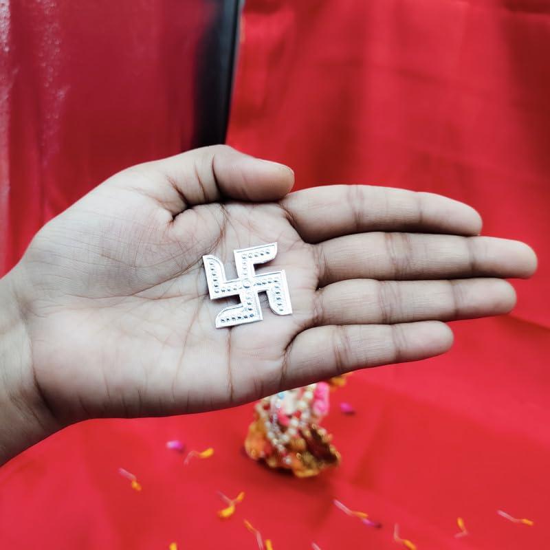 SHRI ANAND SHRI ANAND Pure Silver (Chandi) Swastik Vastu Remedies for Home Entrance for Astrological and Lal Kitab Remedy (Size: L-4cm * W-4cm * H-0.1cm | Weight : 2.9gm Approxe)