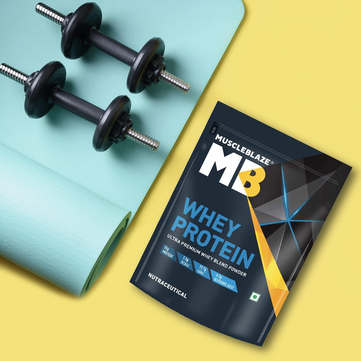 MuscleBlaze MuscleBlaze 100% Whey Protein, Ultra Premium Blend with Whey Protein Concentrate & Whey Protein Isolate, 25 g Protein per Scoop (Cookies & Cream, 1 kg / 2.2 lb)