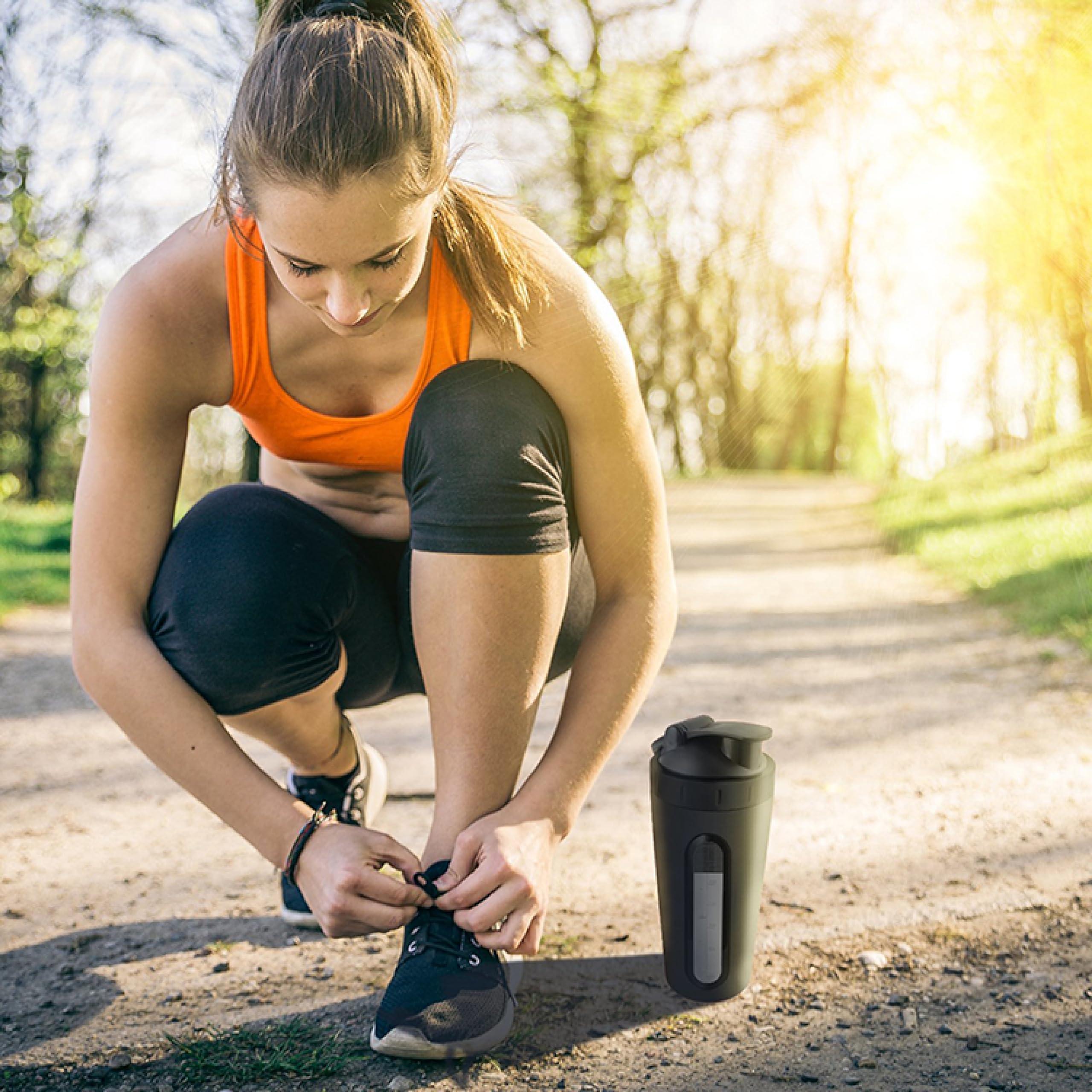 BURRDOFF BURRDOFF [VISIBLE WINDOW Protein Shaker Bottle, Gym Shaker Steel Shaker Bottle Gym Shaker Bottle shaker bottles for protein shake gym protein shaker bottle (Matt Black)