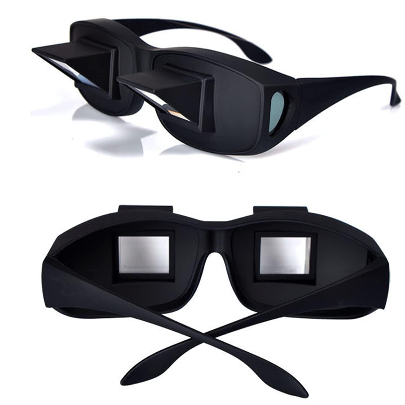 Pevor Lazy Readers Prism Glasses Bed Prism Spectacles Horizontal Eyeglasses for Reading/Watching TV Lying Down in Bed/Sofa, Myopia Presbyopic usable, Unisex