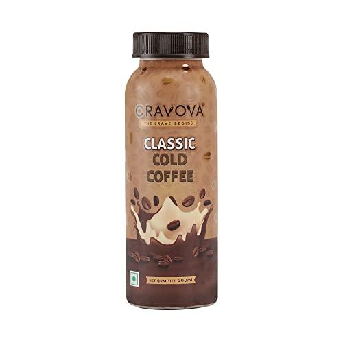 CRAVOVA - THE CRAVE BEGINS CRAVOVA | THE CRAVE BEGINS Classic Cold Coffee | 200 ml Bottel (Pack of 8)