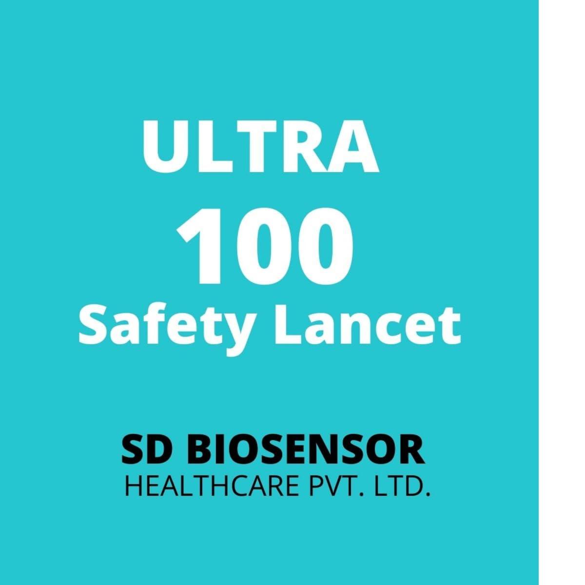 ULTRA ULTRA SD Biosensor Glucometer Safety Lancets (Pack of 100) 30G/1.8 mm - Blue