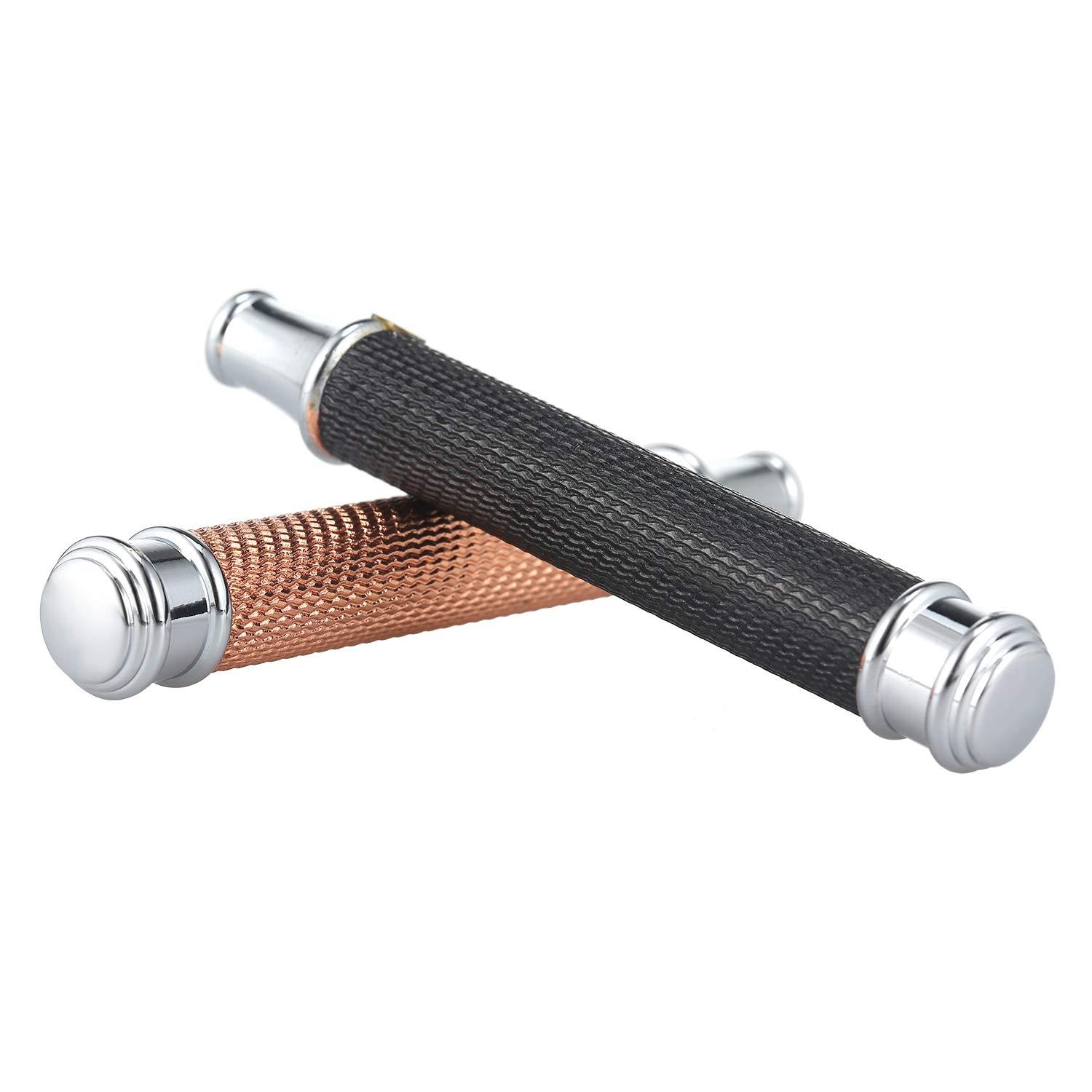 Honeytecs Honeytecs Stainless Steel Shaving Handle for Double Edge Shaving Razor Safety Replacement Beard Razor Handle Grip Manual Mustache Removal Shaving Tool Accessories