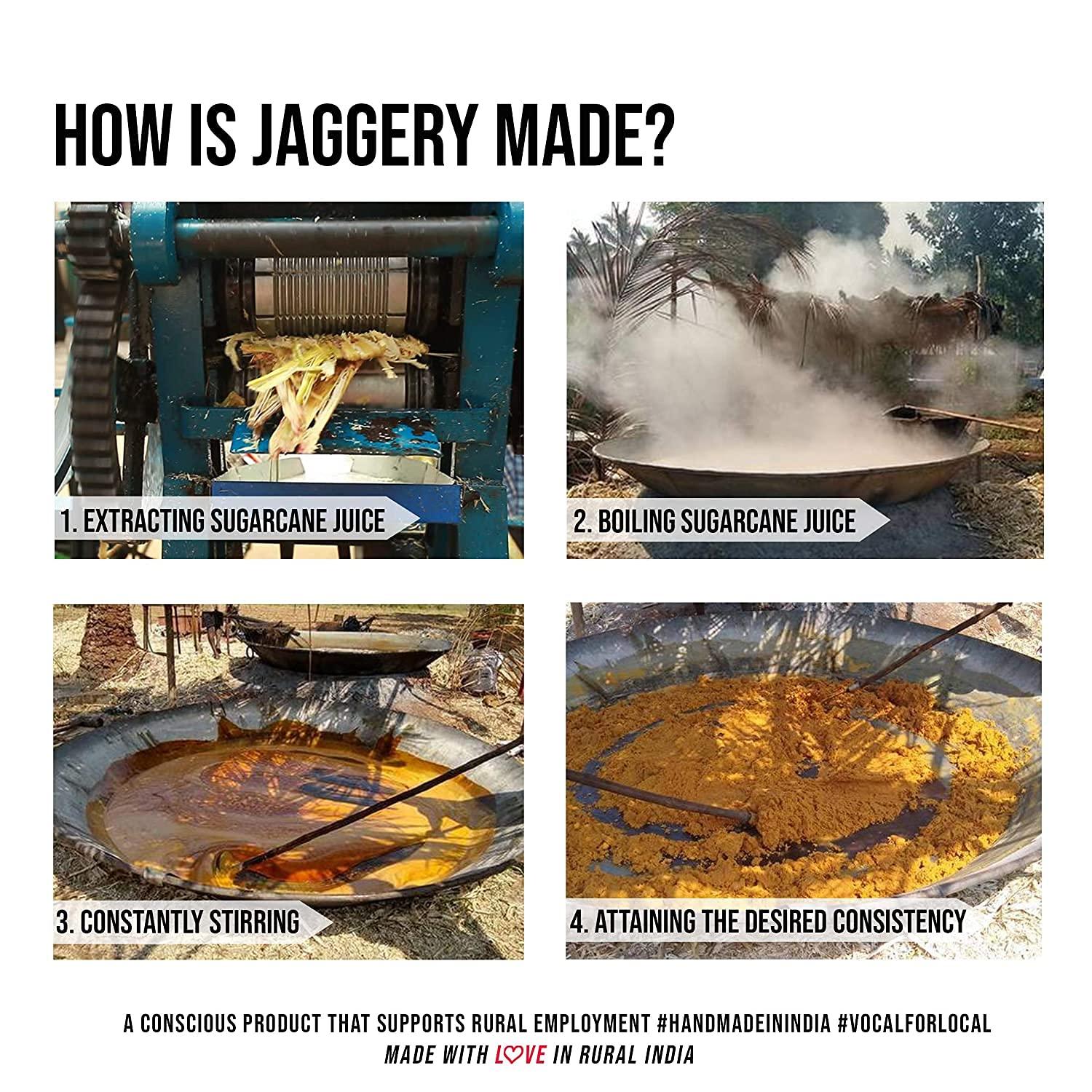 GLOBAL VILLAGE CAFE GLOBAL VILLAGE CAFE Natural Healthy Jaggery Cubes/Jeggery Powder/Pure jaggery cube/Jaggery block/Organic jaggery cube/no Added Color (250g- Pack of 4)