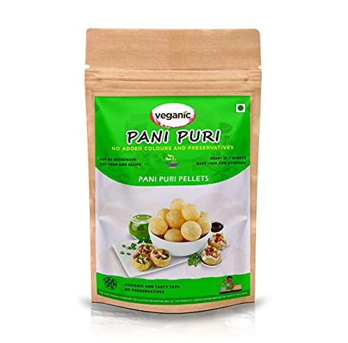 Veganic Veganic Dry Gol Gappa/ Pani Puri/ Puchka Wheat Snack Pellets | Ready To Fry Atta Golgappa Papad - 400gm