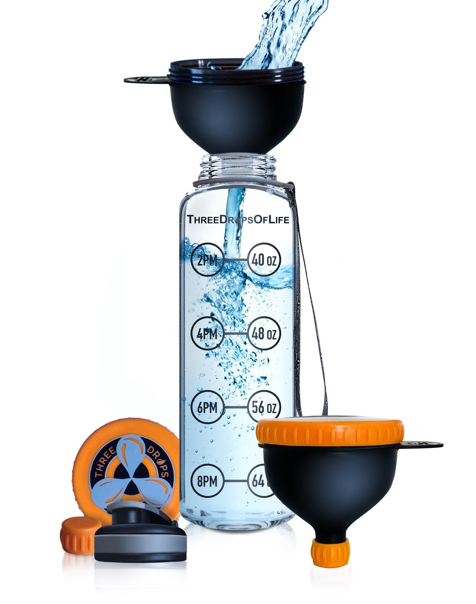 Three Drops of Life Active Lifestyle Funnel, Best Protein Supplement Funnels for Pre and Post Workout Supplements | Fits Water Bottles for Liquids (1, 230ML)