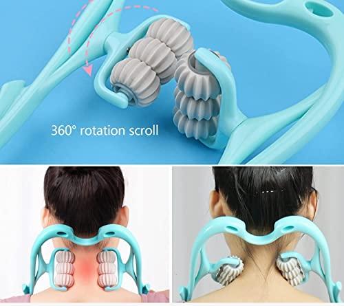 Mishrit Mishrit 6 Wheel Dual Pressure Point Cervical Neck Massager||Pinpoint Roller Neck Spine Massage Tool Relaxer Handheld Roller Therapy||Neck Acupoints 360° Adjustment(Multi Color)(Pack of 1 pcs).