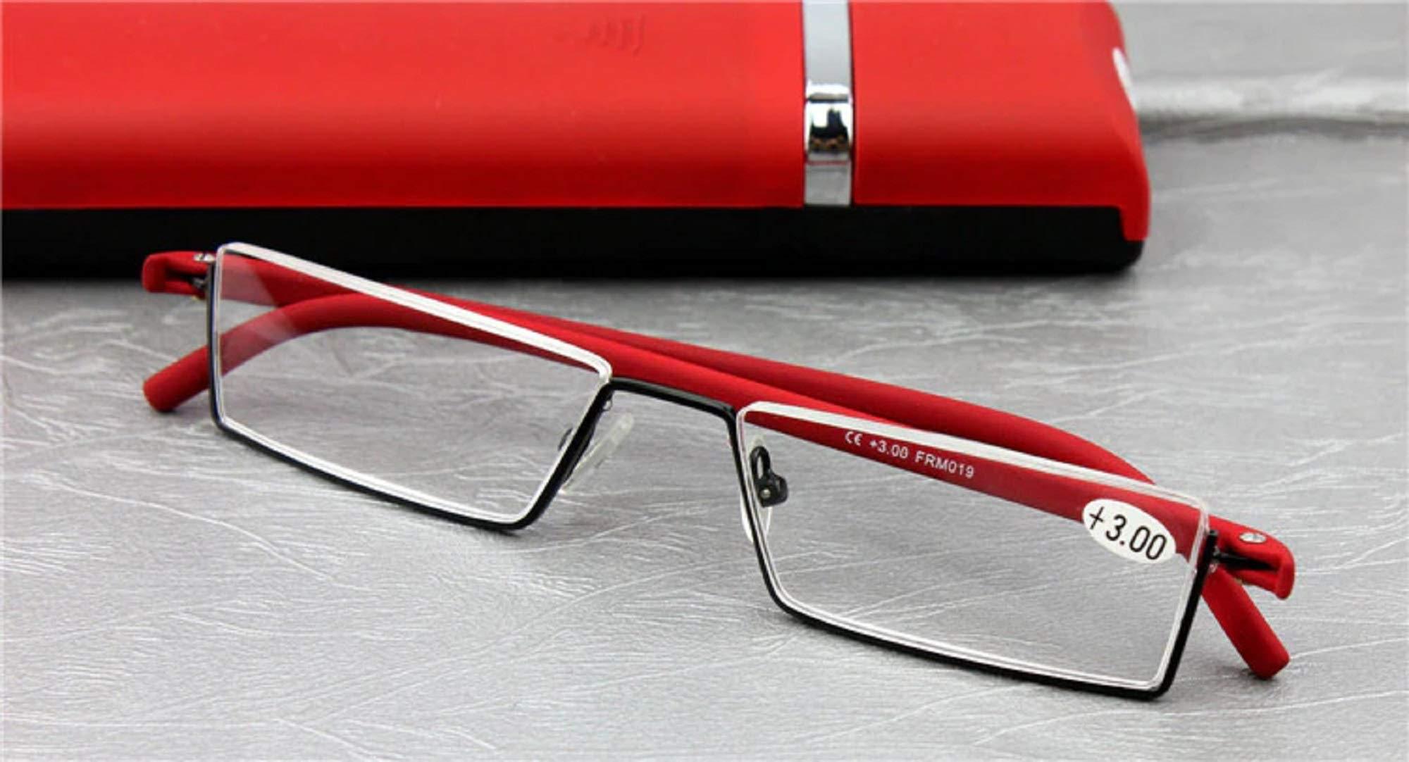 AUGEN Augen Unisex Reading Glasses Blue Cut Anti-Glare Near Distance Rectangular Half Frame (Combo, 3.50), Multicolor (VI-RG-105-Combo+3.50)