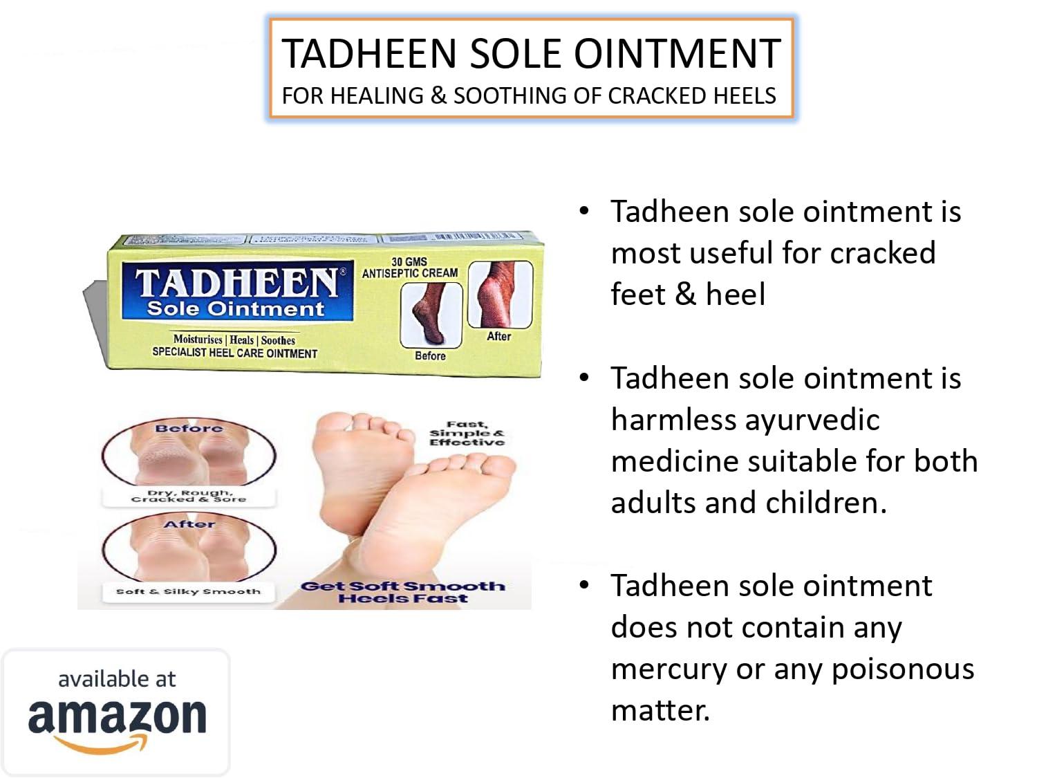 Tadheen TADHEEN Sole Ointment Anticeptic Cream, Heel l Care Cream, 30 gm (Unsceneted, 3)