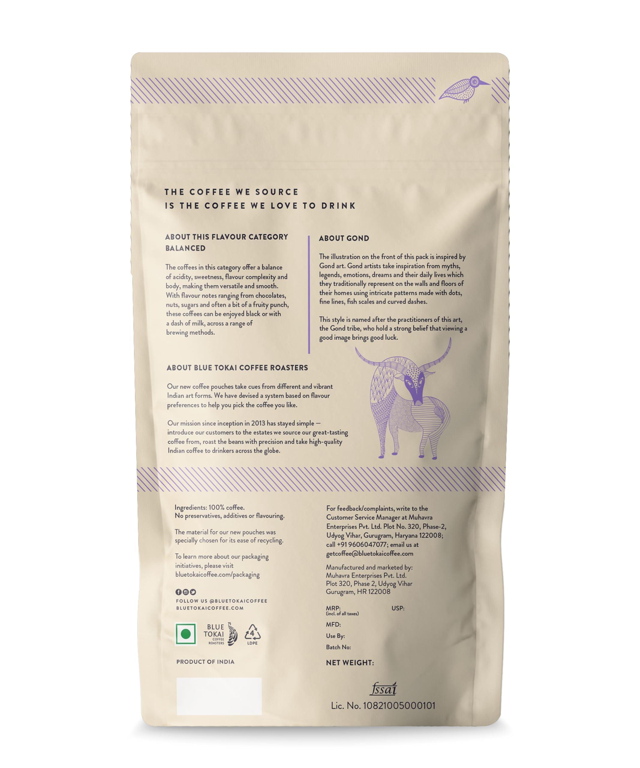 Blue Tokai Coffee Roasters Blue Tokai Coffee Roasters Silver Oak Cafe Blend - Medium Roast (South India Filter) 500g | Made With 100% Specialty Grade Arabica Freshly Roasted Ground Coffee, Bag