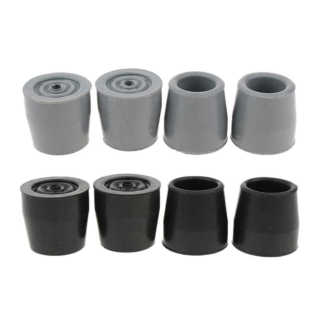 JAZZY PEARLS JAZZY PEARLS 4 Piece Crutch Ferrule Rubber End Walking Stick Tip Protector Non Skid Black