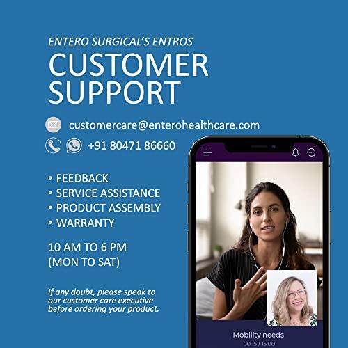 entros Entros Adult Walker with Wheels | Lightweight, Foldable & Height Adjustable Walkers for Adult, Senior Citizens, Handicap & Patients | MS Power Coated, Black, W779AW