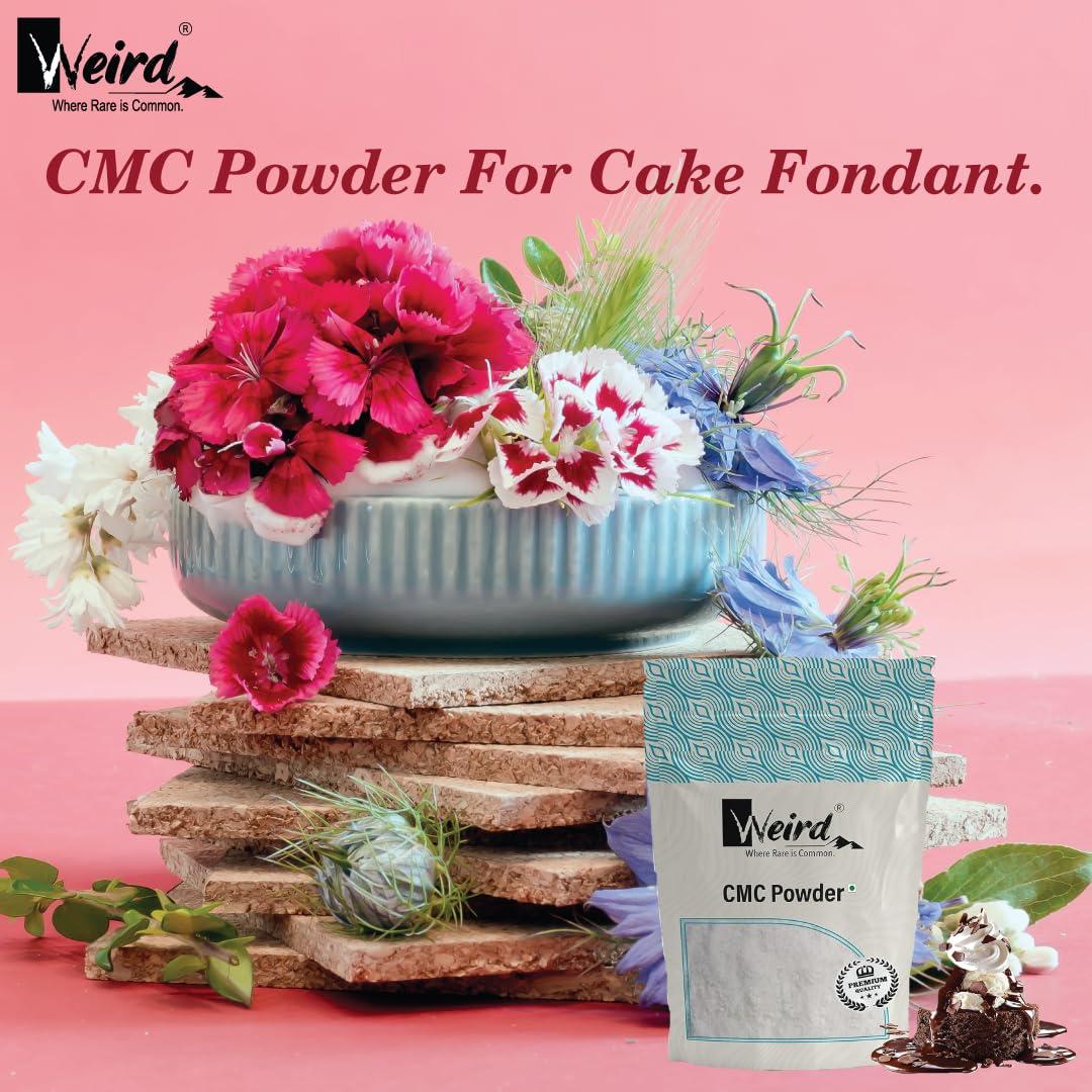 WEIRD CMC Powder for Ice Cream 250 GM | Carboxymethyl Cellulose Powder for Soft | Smooth | Creamy Ice Cream (Kulfi) | Cake Fondant & Royal Ice Cream | Thickening & Binding Agent