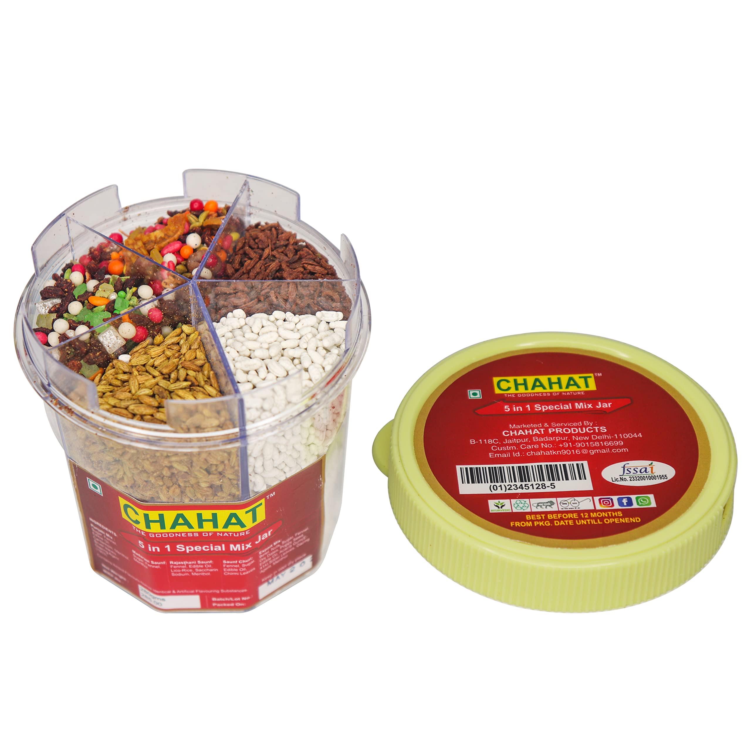 Chahat Chahat 5 in 1 Mix Mouth Freshener Sweet Fennel Seeds Mukhwas (Special Digestive Treat) After Meal Digestive Seeds