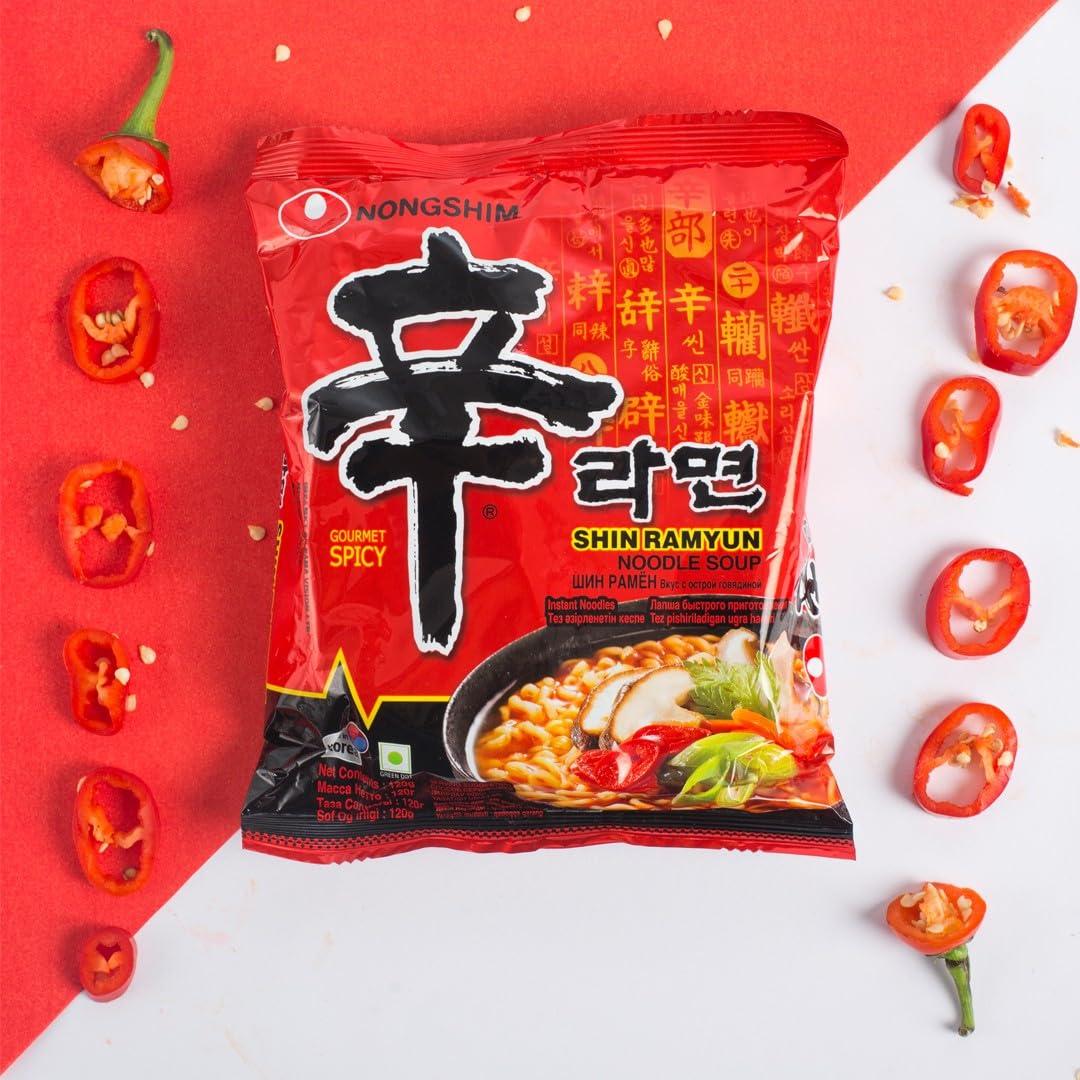 Nongshim Nongshim Shin Ramyun Korean Style Spicy Noodle Soup Instant Noodles, 21.16 oz  600 g