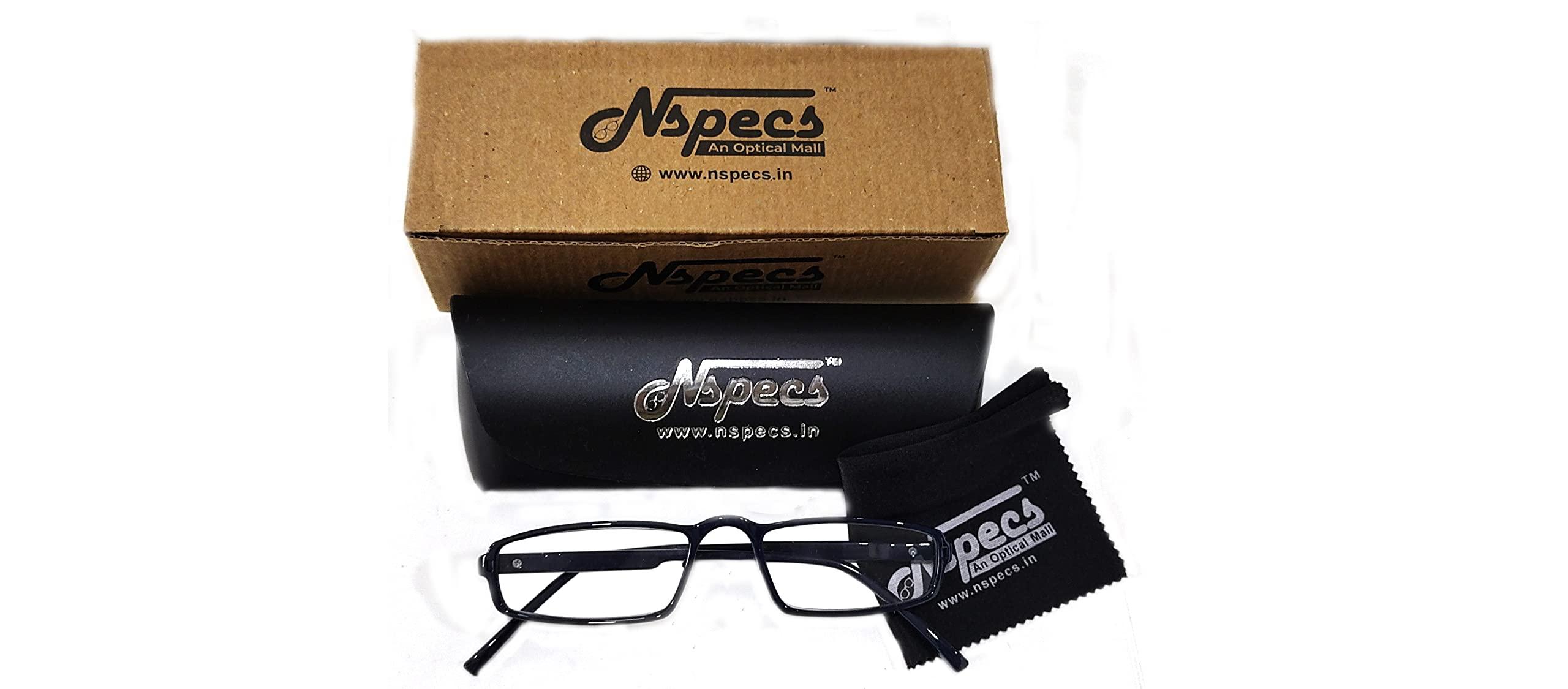 N Specs N Specs Reading Glasses for Men Women Rectangle TR Unbreakable Full Frame With Unbreakable Fibre Glasses (+2.50, Blue)