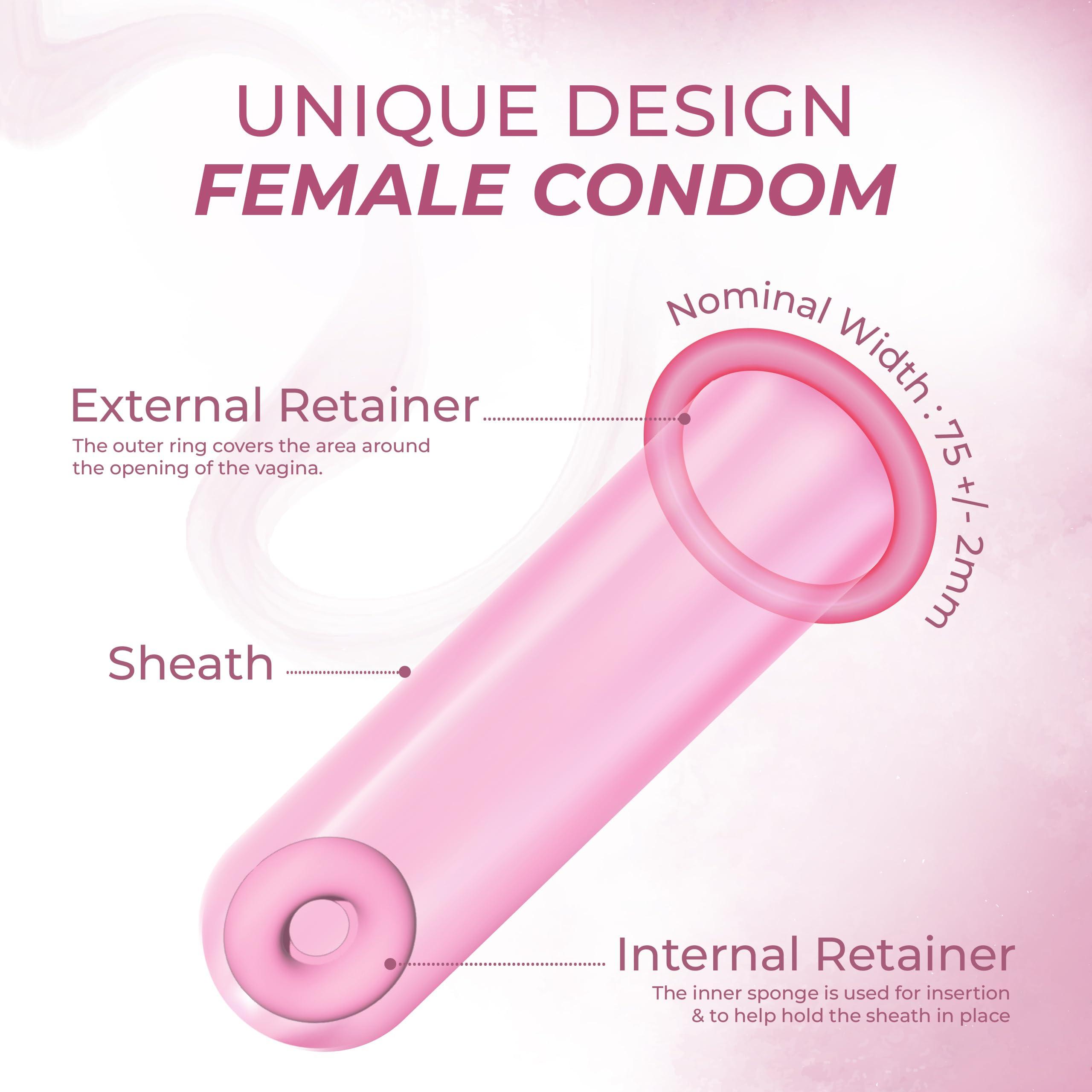 Manforce Divaforce Female Condoms - 2 Count | For Uninterrupted Pleasure| From Manforce - Indias No. 1* Condom Brand for Safe Sex