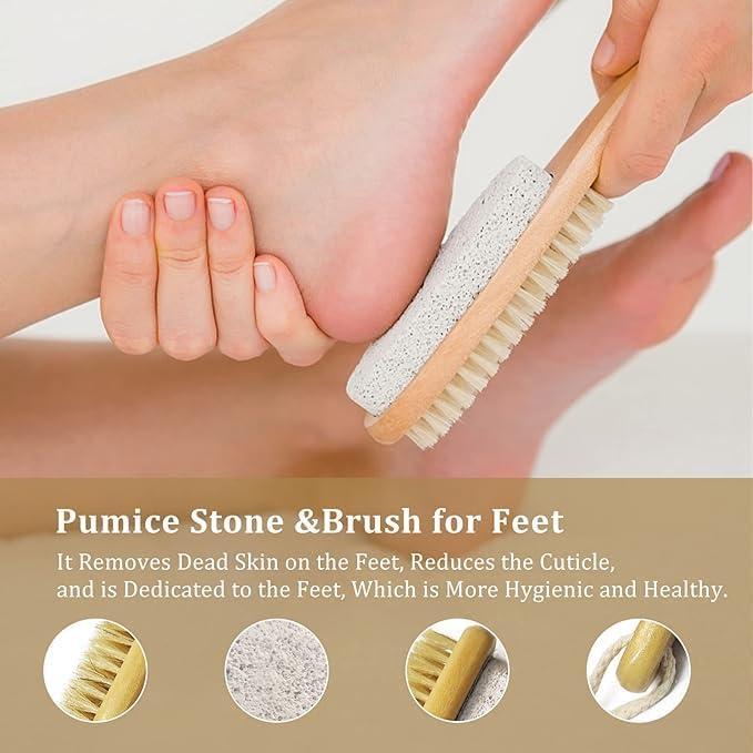Being One Pumice Stone for Feet with Handle - Corn and Callus Remover, Exfoliator & Scrubber for Dead + Dry Skin on Feet and Pumice Stone for Hands - Corn Removers for Feet (M, 3)