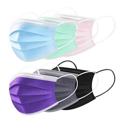 ApePal Face Mask,Dustproof Disposable 3-ply Face Mask,Breathable 3 Layer Protection,Sanitary Masks,Safety Mask,Anti-water,Purple(50 pcs)