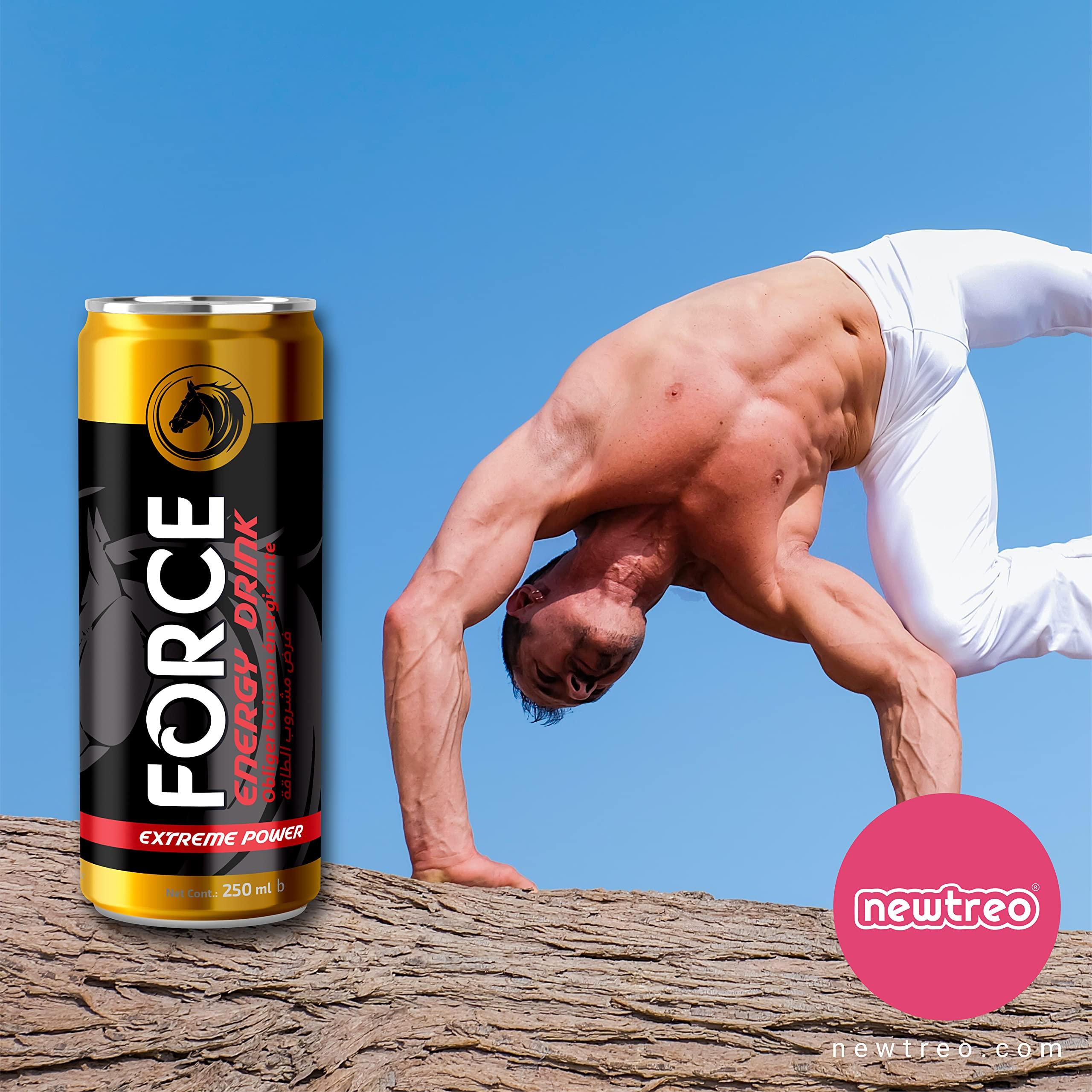 FORCE ENERGY DRINK FORCE ENERGY DRINK | Imported | 75mg caffeine, Vitamin E| Extreme Power | 6 x 250ml ml can | Pack of 6 Cans