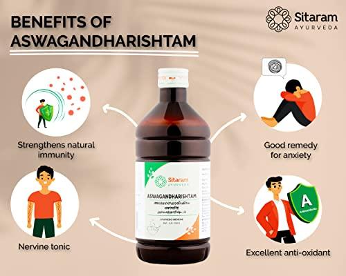 SITARAM Sitaram Ayurveda Ashwagandharishta 450 ml | Kerala Ayurvedic Ashwagandharishtam | Ashwagandharishta syrup