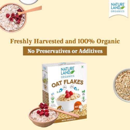 NATURELAND ORGANICS Natureland Organics Oat Flakes 250 Gm (Pack of 2) - Healthy Organic Oats