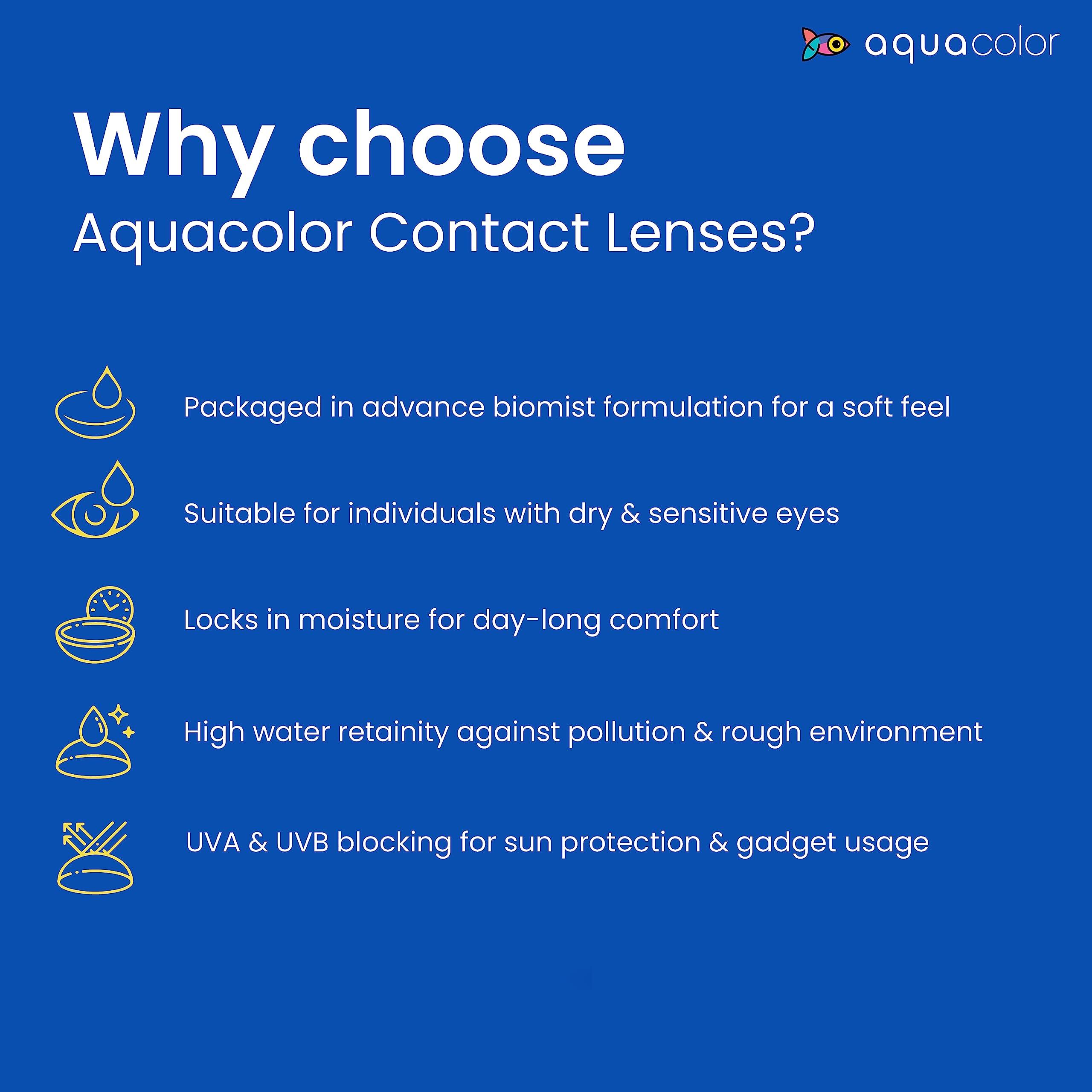 AQUALENS CONTACT LENSES Aquacolor Spicy Grey Candy Pack Zero Power Colored Lenses (2 Lens/Box)