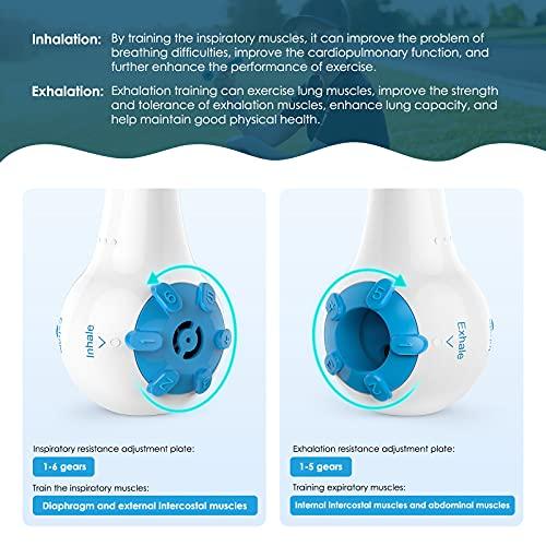 Sonmol Sonmol-Breathing Exercise Device Lung Exerciser Respiratory Trainer for Respiratory Therapy, Inspiratory Exhalation Volume Exerciser for Lung Health and COPD Support