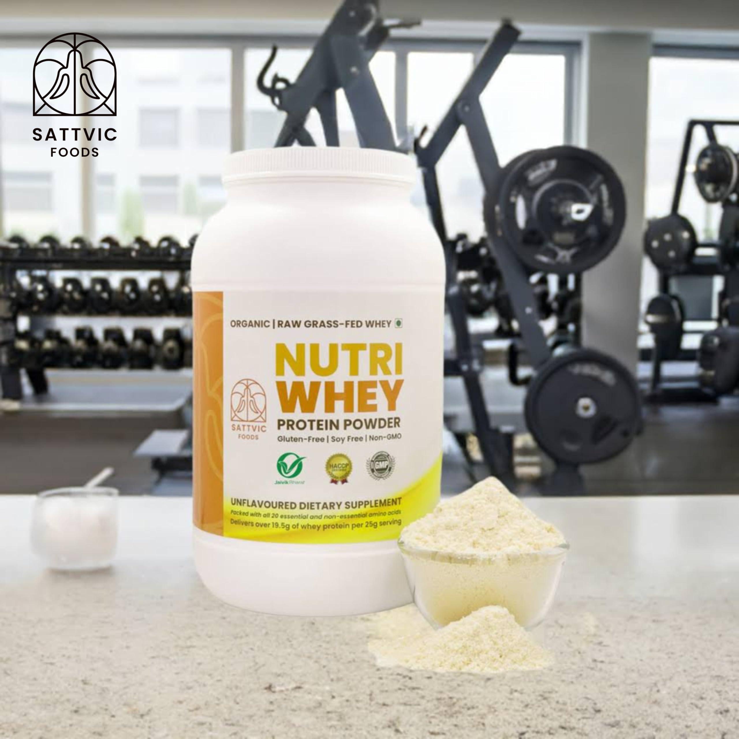 Sattvic Foods Sattvic Foods A2 Whey Concentrate 80% Protein Powder (1 kg) | Certified Organic, Unflavoured Grass-Fed, Non-GMO, Performance Grade Protein Powder | 19.5 g Protein per Serving