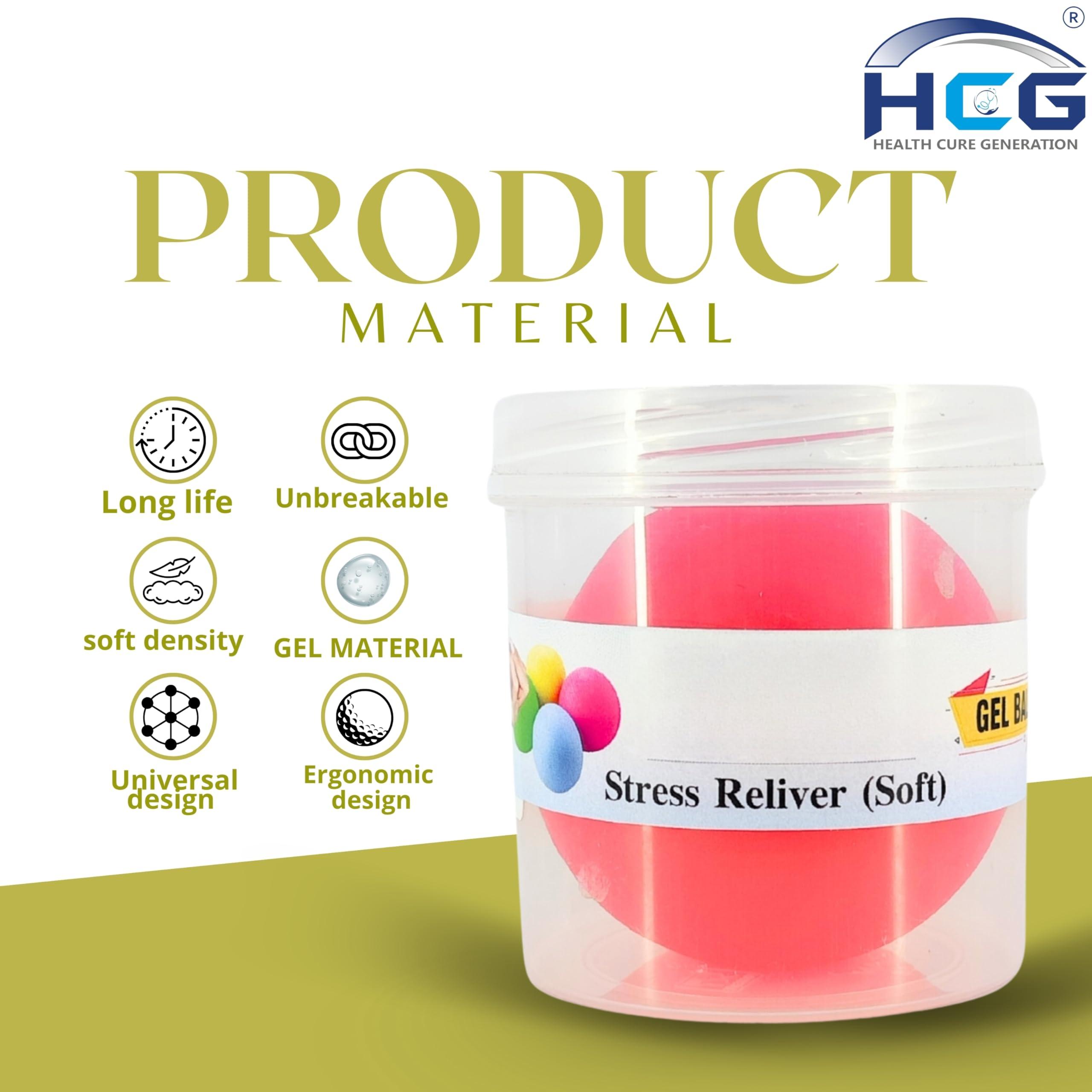 HCG Health Cure Generation HCG Health Cure Generation Silicon Gel Ball Hand Grip|Fitness Grip Universal Red Color| Recommended for Hand Excercise and Stress Relief (Pack of 1)