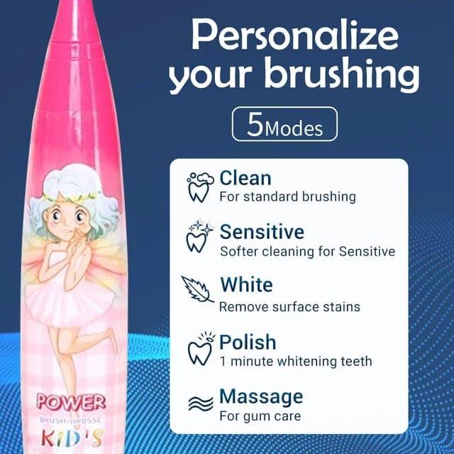 TERA 13 TERA 13 Girls Electric Toothbrushes (1 pcs) Cartoon Electric Toothbrush Extra Soft Electric Battery Powered Toothbrush for Girls, Electric Toothbrush for Kids