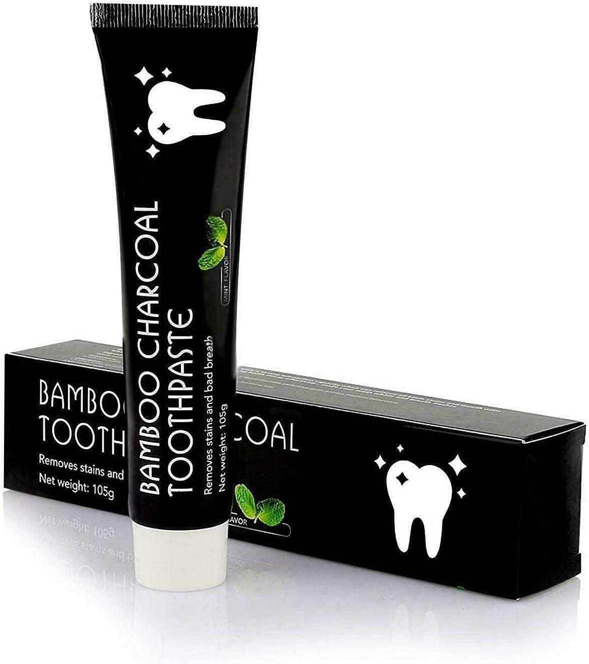 ALI SHIPPING Natural Bamboo Charcoal Toothpaste for Teeth Whitening - Organic, Fluoride-Free, Removes Plaque & Stains, Freshens Breath, Gentle on Sensitive Teeth