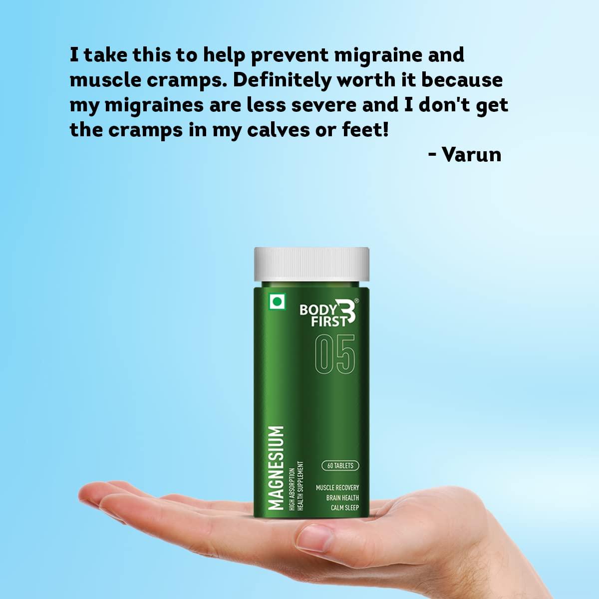 Body First Body First Aquamin Magnesium - Supports Energy & Enzyme Production, Bone Health, Muscle Soreness & Cramps, Relax Calm Sleep & Recovery, 60 Veg Tablets